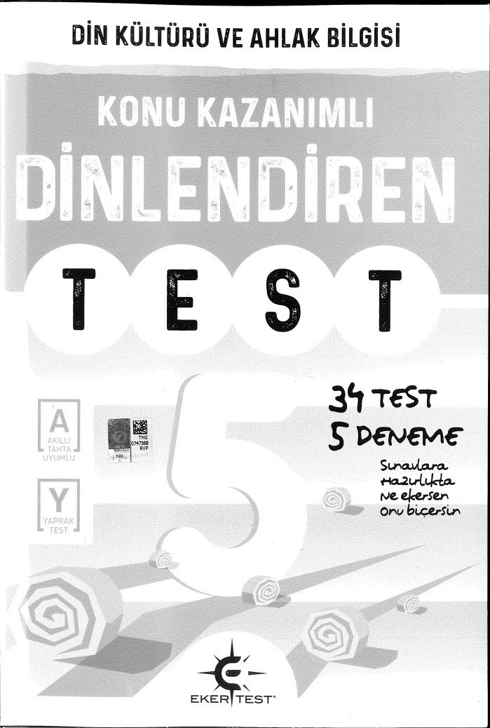 DİN KÜLTÜRÜ VE AHLAK BİLGİSİ DİNLENDİREN TEST