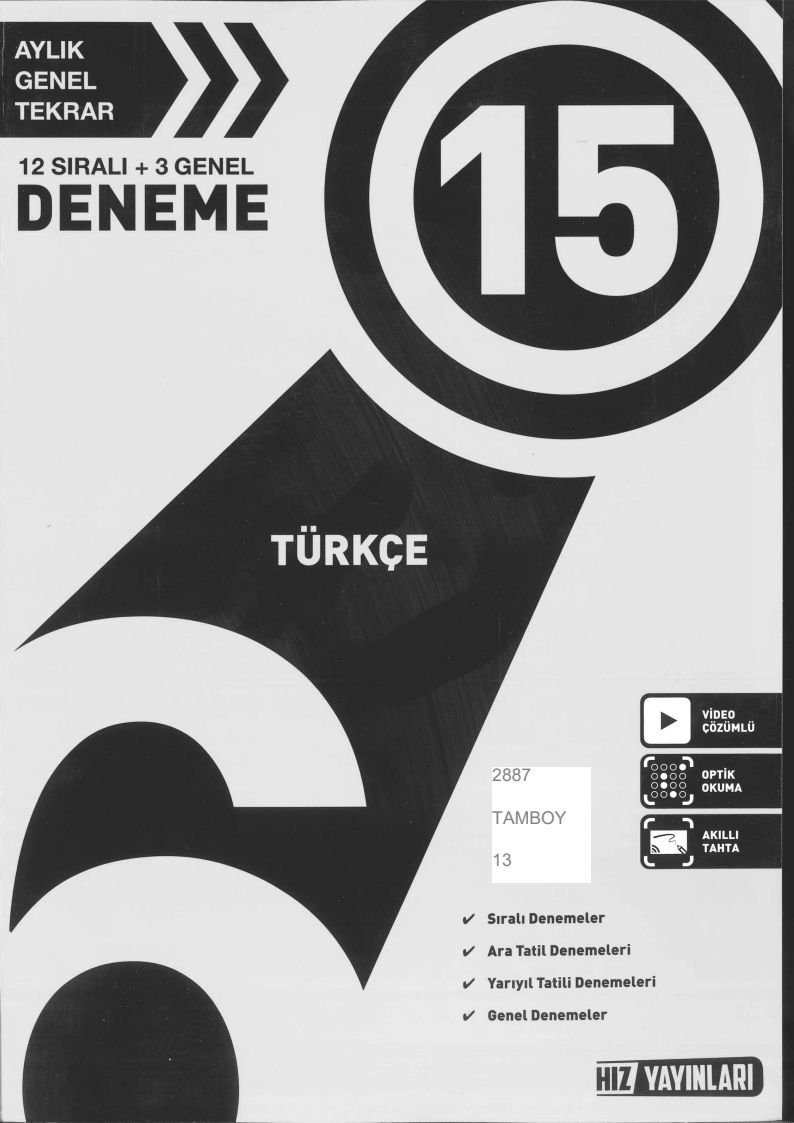 TÜRKÇE 15 DENEME
