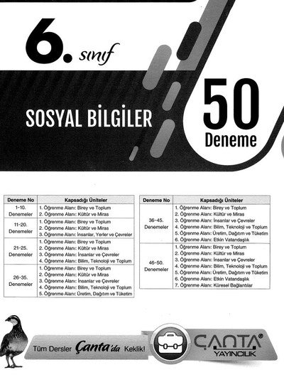 SOSYAL BİLGİLER 50 DENEME Fotokopi.SHOP - Öğrencilerin Marketi!
