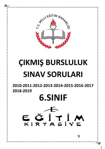 ÇIKMIŞ BURSLULUK SINAV SORULARI Fotokopi.SHOP - Öğrencilerin Marketi!