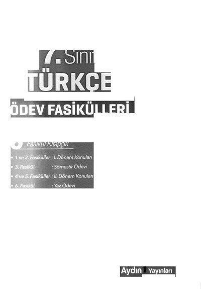 TÜRKÇE ÖDEV FASİKÜLLERİ