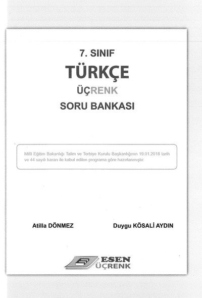 TÜRKÇE ÜÇRENK SORU BANKASI Fotokopi.SHOP - Öğrencilerin Marketi!