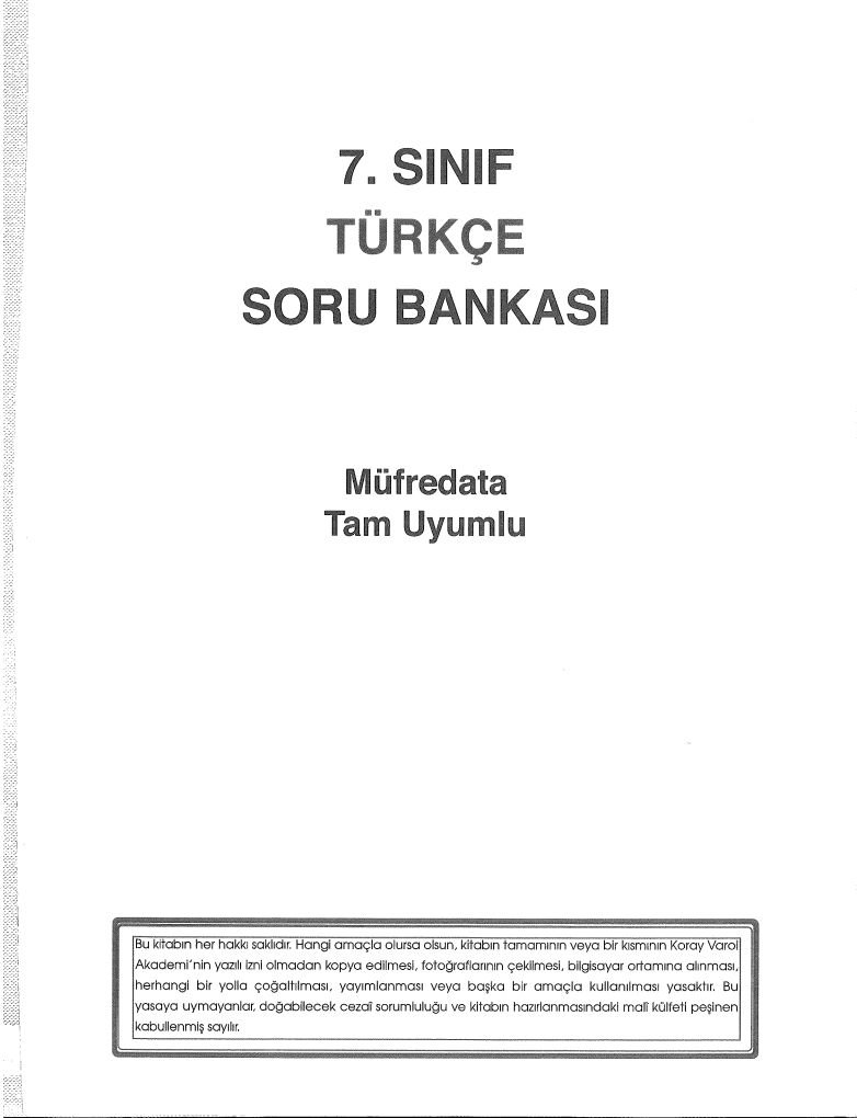 TÜRKÇE SORU BANKASI MÜFREDATA TAM UYUMLU