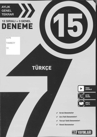 15 DENEME TÜRKÇE