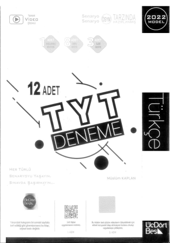 12 ADET TÜRKÇE TYT DENEME Fotokopi.SHOP - Öğrencilerin Marketi!