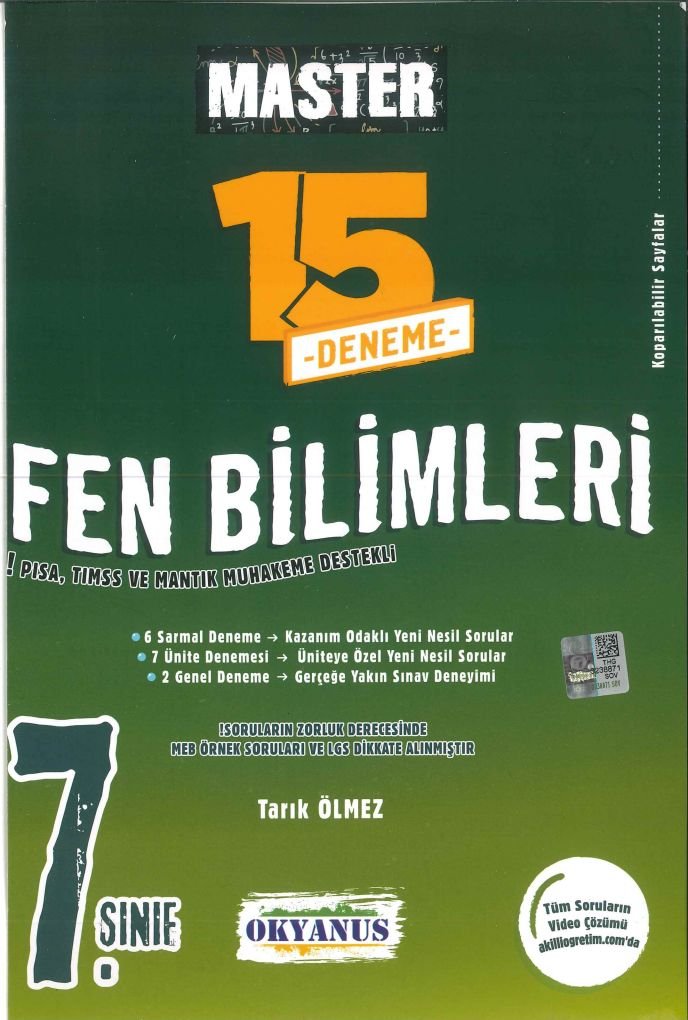 MASTER 15 DENEME FEN BİLİMLERİ
