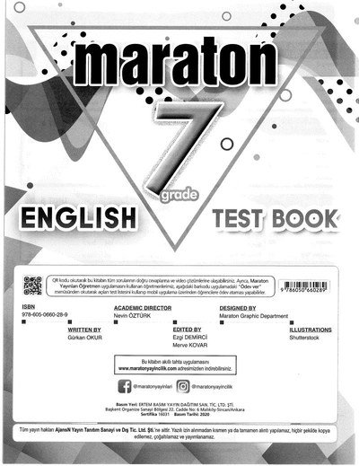 MARATON ENGLISH TEST BOOK Fotokopi.SHOP - Öğrencilerin Marketi!