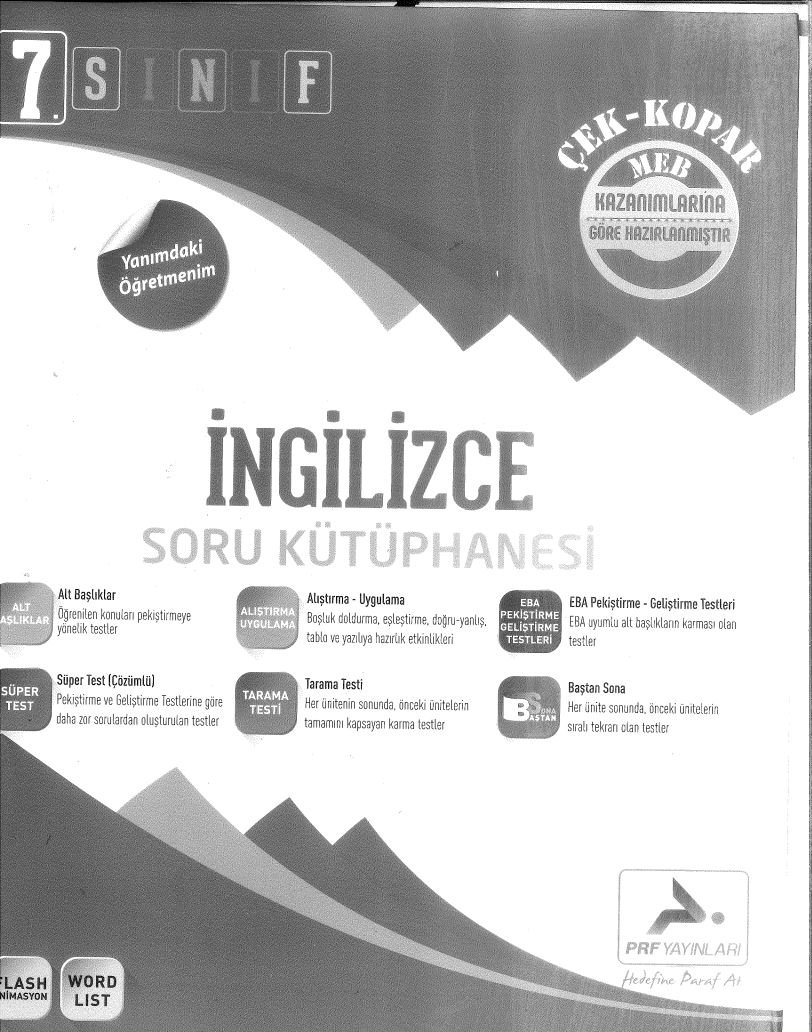 İNGİLİCZE SORU KÜTÜPHANESİ