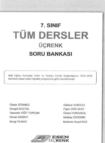 TÜM DERSLER ÜÇRENK SORU BANKASI Fotokopi.SHOP - Öğrencilerin Marketi!