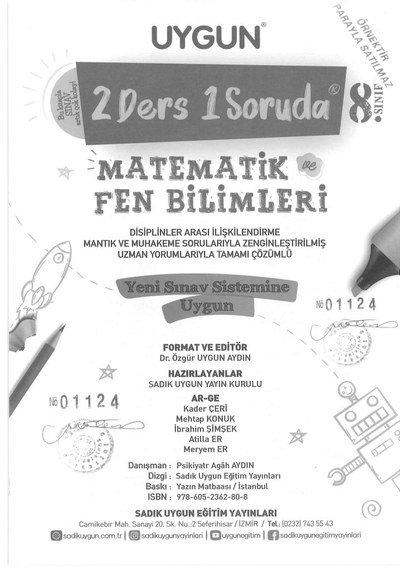 2 DERS 1 SORUDA MATEMATİK FEN BİLİMLERİ