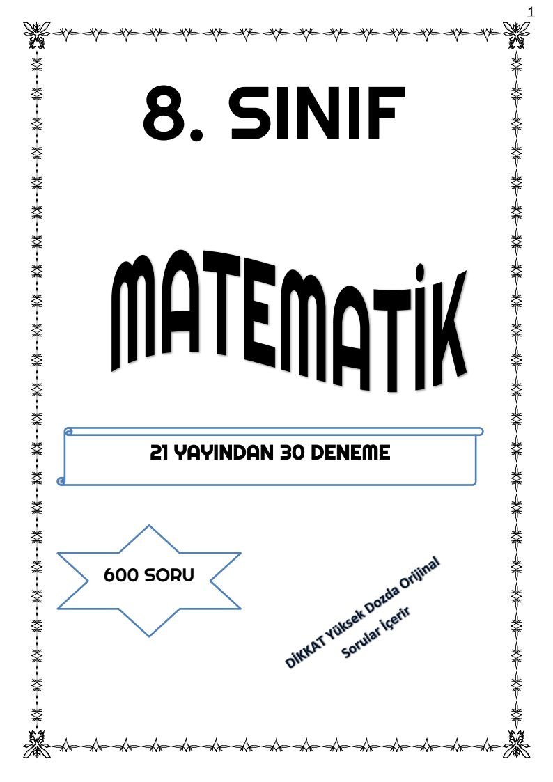 MATEMATİK 21 YAYINDAN 30 DENEME 600 SORU