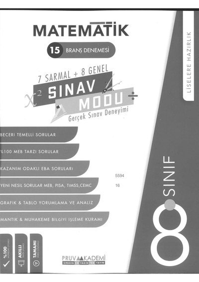 MATEMATİK 15 BRANŞ DENEMESİ Fotokopi.SHOP - Öğrencilerin Marketi!
