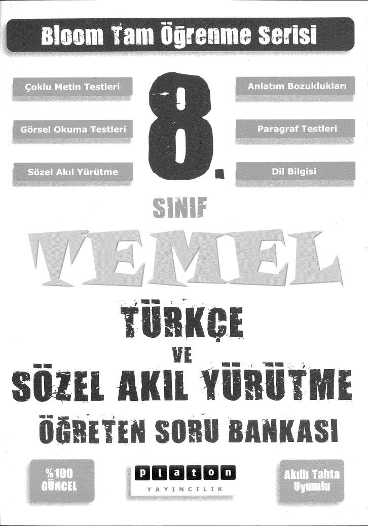 BLOOM TEMEL TÜRKÇE VE SÖZEL AKIL YÜRÜTME ÖĞRETEN SORU BANKASI