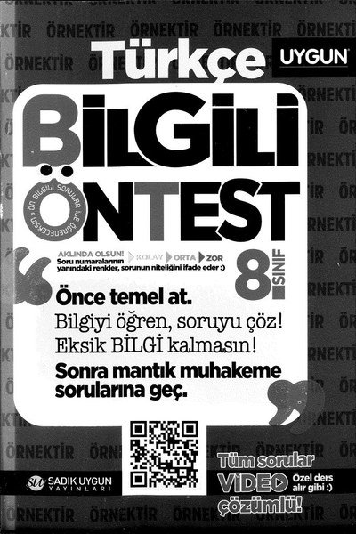 TÜRKÇE BİLGİLİ ÖNTEST Fotokopi.SHOP - Öğrencilerin Marketi!