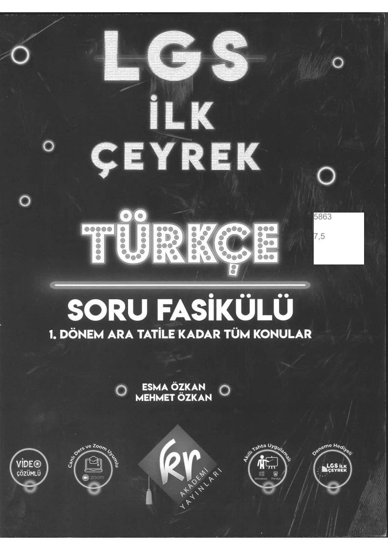 LGS İLK ÇEYREK TÜRKÇE SORU FASİKÜLÜ