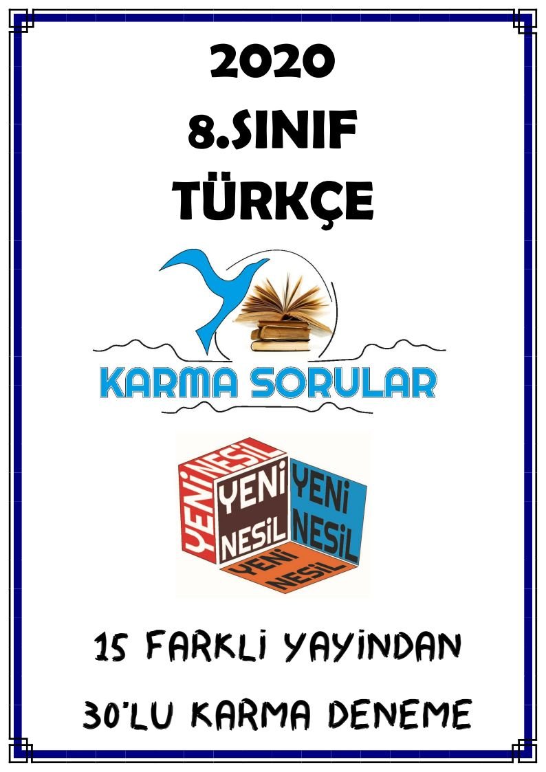 TÜRKÇE KARMA SORULAR 30'LU KARMA DENEME