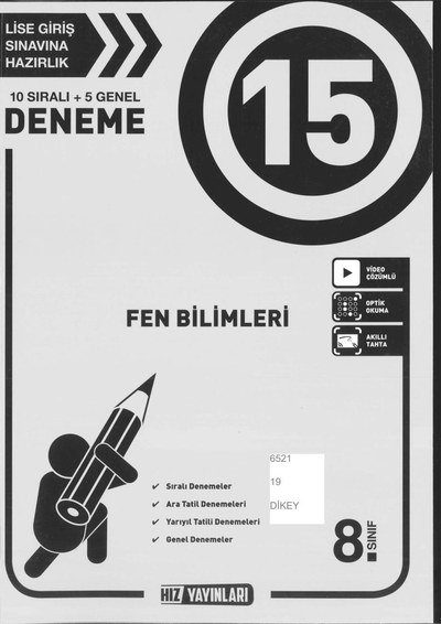 15 DENEME FEN BİLİMLERİ