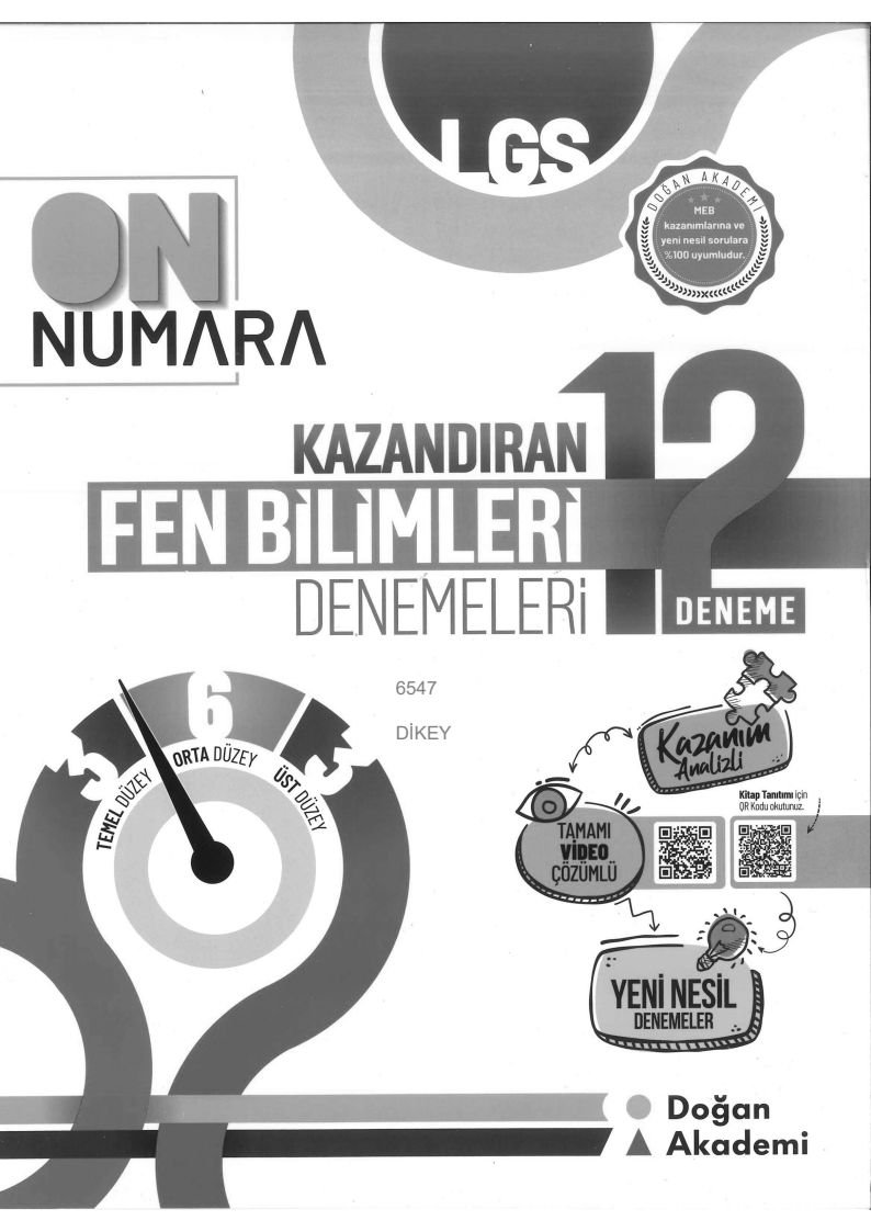 ON NUMARA FEN BİLİMLERİ 12 DENEMELERİ