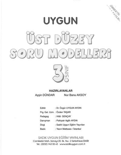 ÜST DÜZEY SORU MODELLERİ