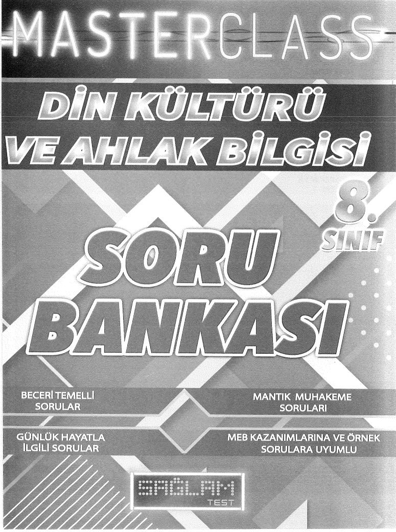 MASTERCLASS DİN KÜLTÜRÜ VE AHLAK BİLGİSİ SORU BANKASI