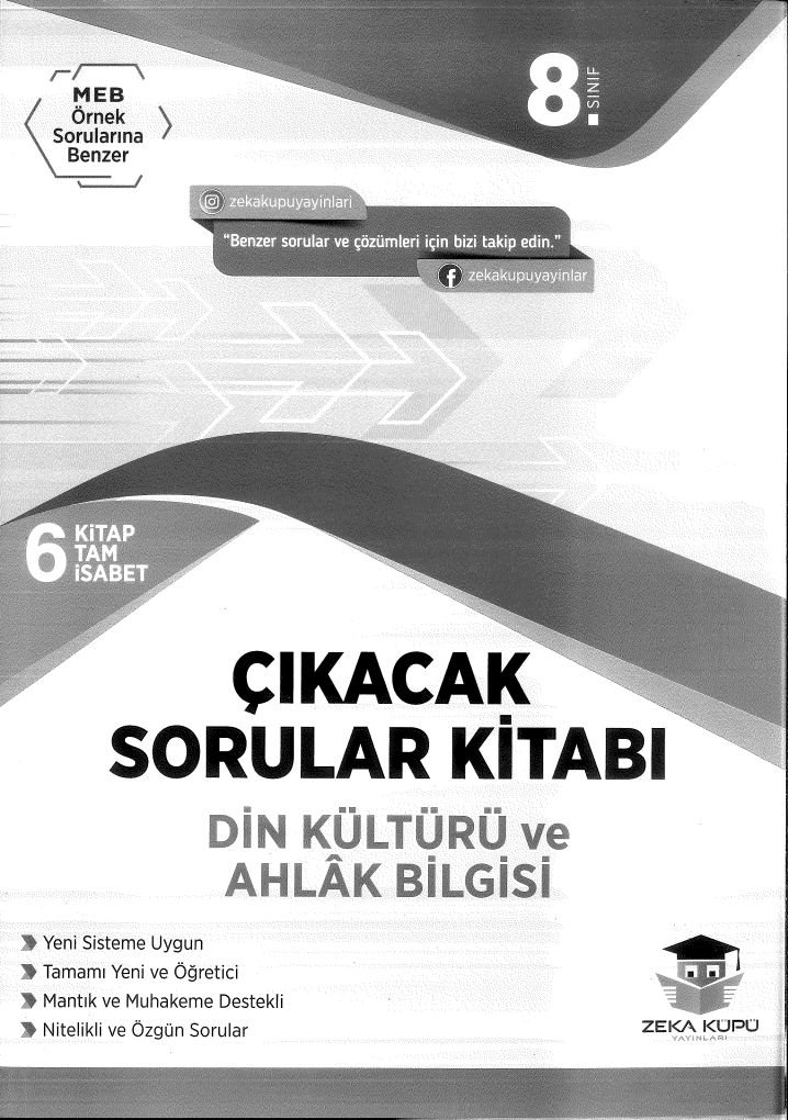 ÇIKACAK SORULAR KİTABI DİN KÜLTÜRÜ VE AHLAK BİLGİSİ