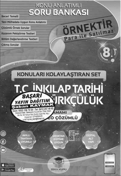 KONU ANLATIMLI SORU BANKASI T.C. İNKILAP TARİHİ VE ATATÜRKÇÜLÜK Fotokopi.SHOP - Öğrencilerin Marketi!