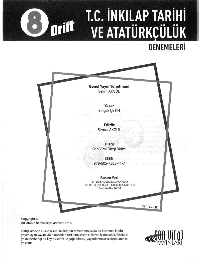 T.C. İNKILAP TARİHİ VE ATATÜRKÇÜLÜK DENEMELERİ DRİFT
