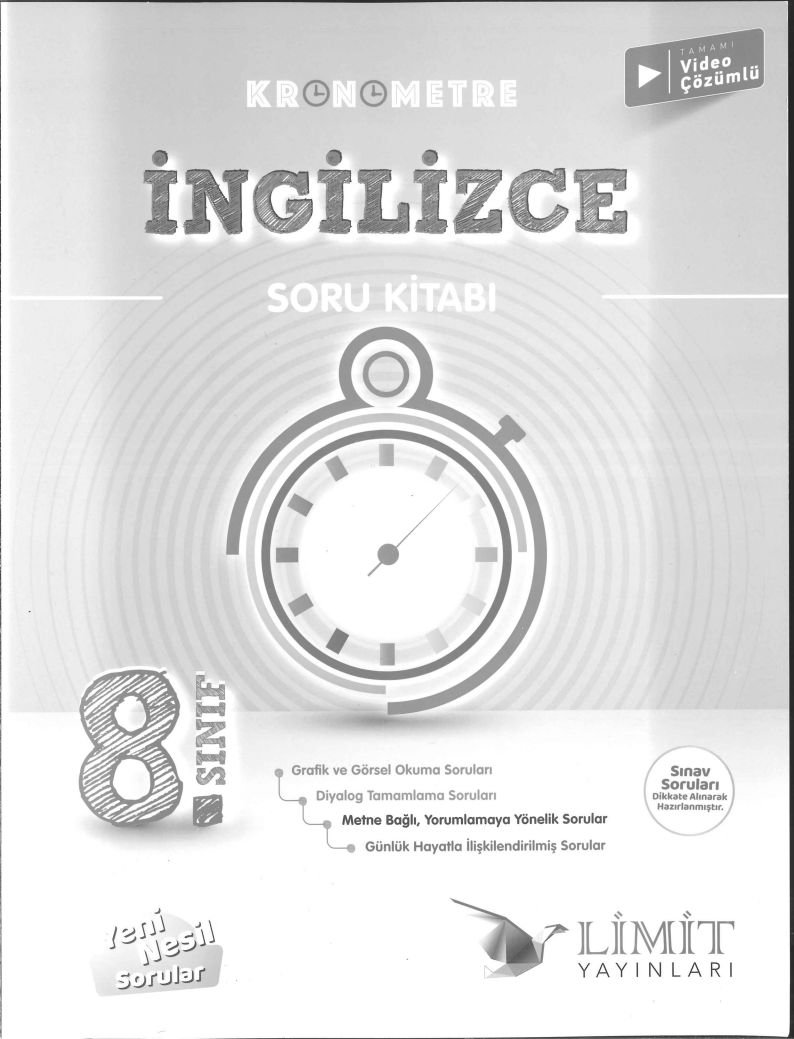 KRONOMETRE İNGİLİZCE SORU KİTABI