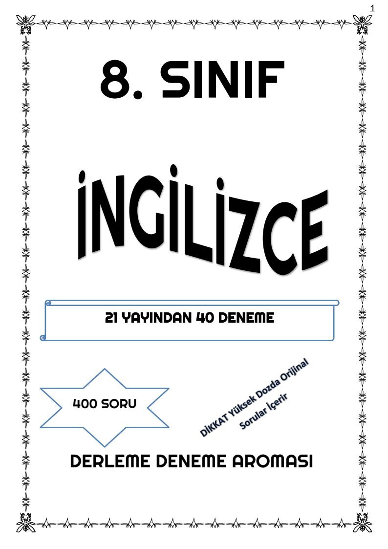 İNGİLİZCE 21 YAYINDAN 40 DENEME