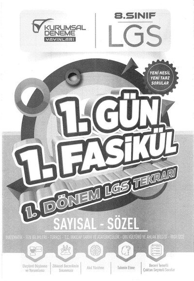 1. GÜN 1. FASİKÜL 1.DÖNEM LGS TEKRARI SAYISAL - SÖZEL