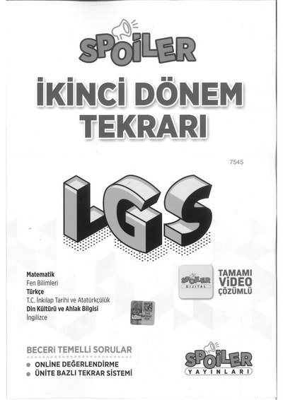 SPOİLER İKİNCİ DÖNEM TEKRARI LGS