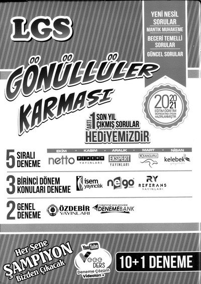 LGS GÖNÜLLÜLER KARMASI 10+1 DENEME Fotokopi.SHOP - Öğrencilerin Marketi!
