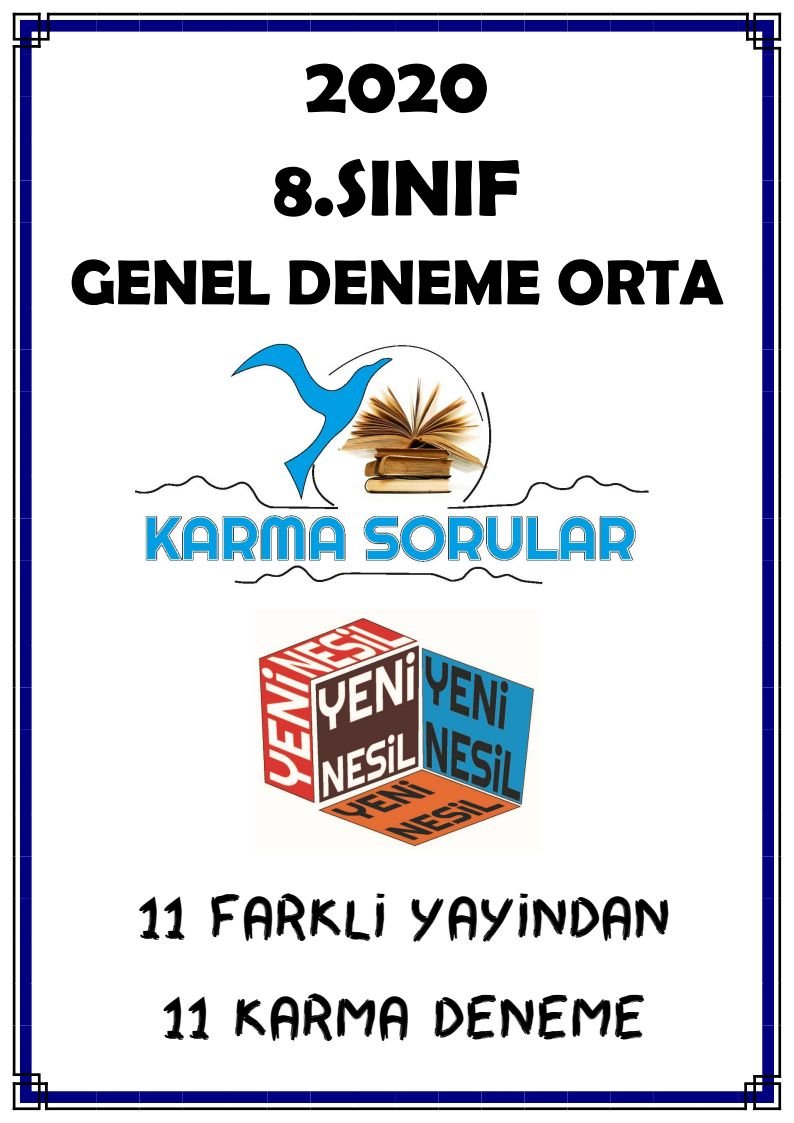 GENEL DENEME ORTA 11 FARKLI YAYINDAN 11 KARMA DENEME