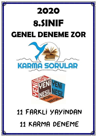 GENEL DENEME ZOR 11 FARKLI YAYINDAN 11 KARMA DENEME