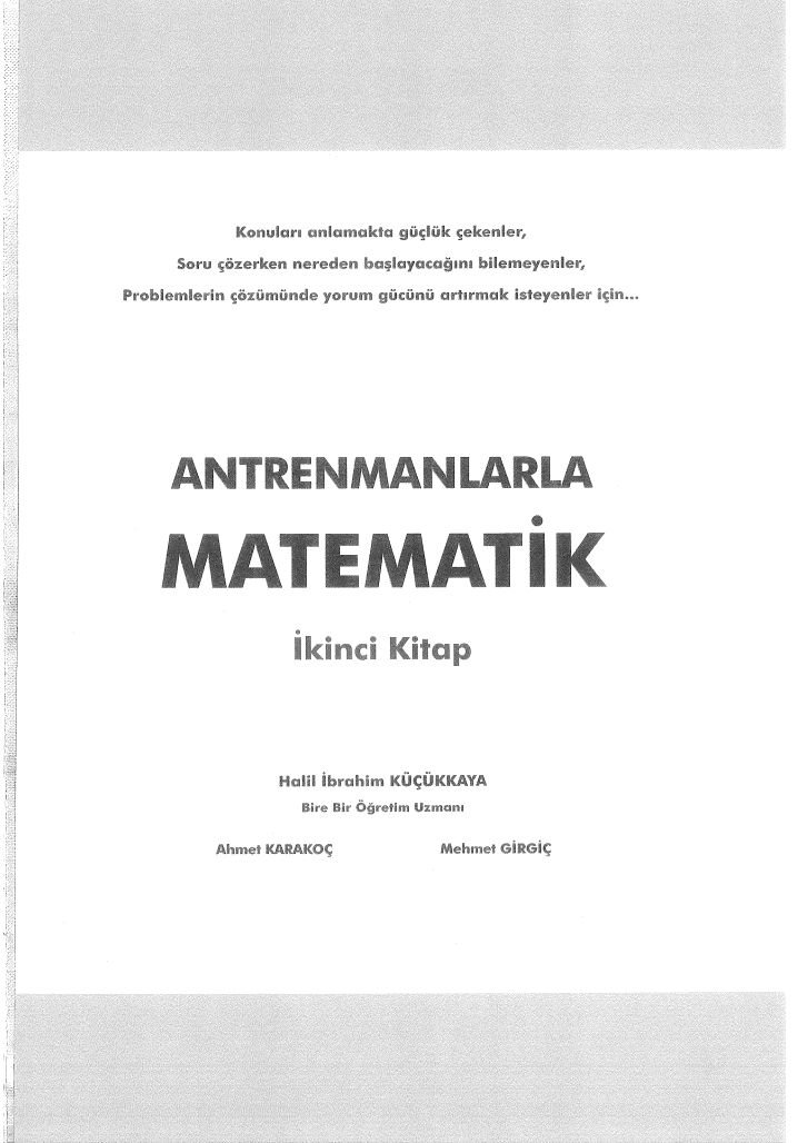 ANTRENMANLARLA MATEMATİK İKİNCİ KİTAP