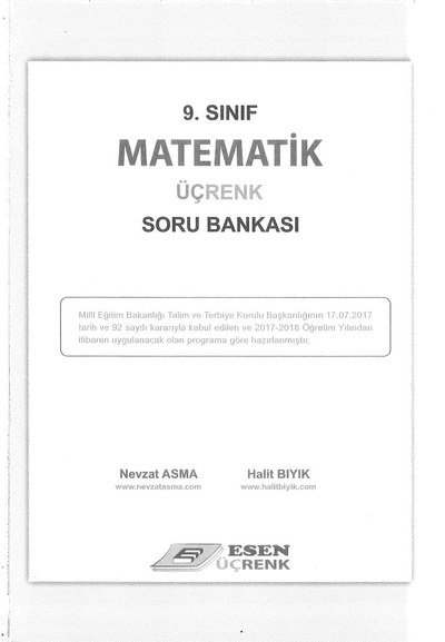 MATEMATİK ÜÇRENK SORU BANKASI Fotokopi.SHOP - Öğrencilerin Marketi!