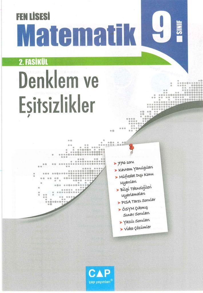 FEN LİSESİ MATEMATİK 2. FASİKÜL DENKLEM VE EŞİTSİZLİKLER