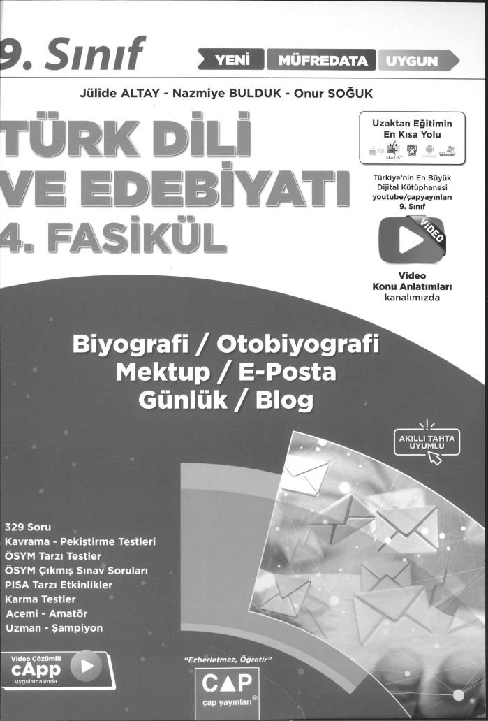 TÜRK DİLİ VE EDEBİYATI 4. FASİKÜL BİYOGRAFİ MEKTUP GÜNLÜK