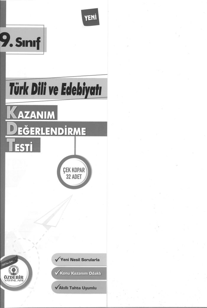 TÜRK DİLİ VE EDEBİYATI KAZANIM DEĞERLENDİRME TESTİ 32 ADET