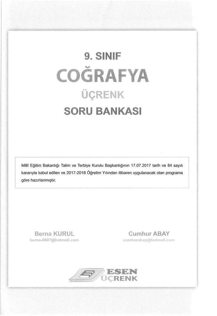 COĞRAFYA ÜÇRENK SORU BANKASI
