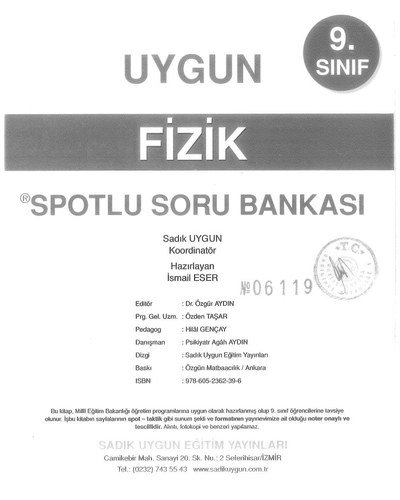FİZİK SPOTLU SORU BANKASI Fotokopi.SHOP - Öğrencilerin Marketi!
