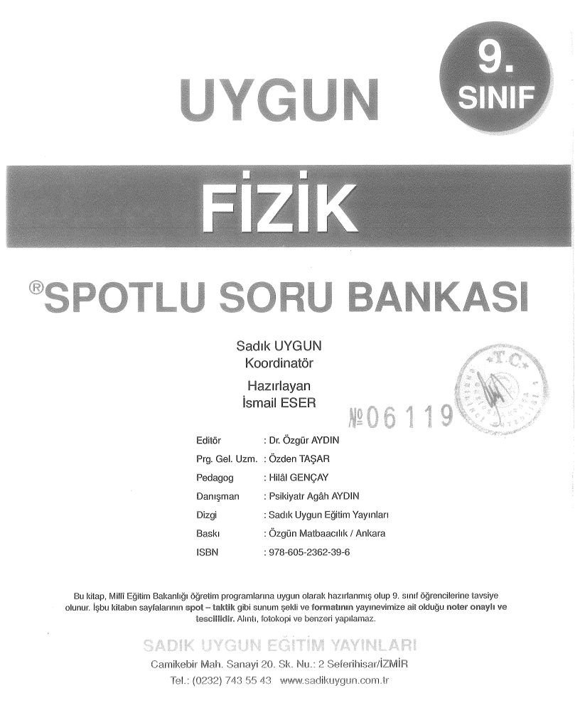 FİZİK SPOTLU SORU BANKASI