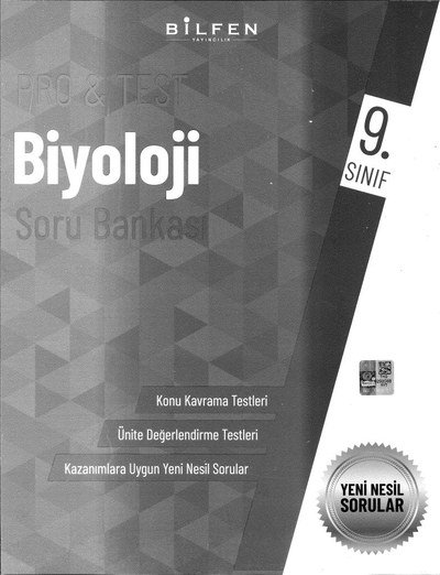 PRO & TEST BİYOLOJİ SORU BANKASI Fotokopi.SHOP - Öğrencilerin Marketi!