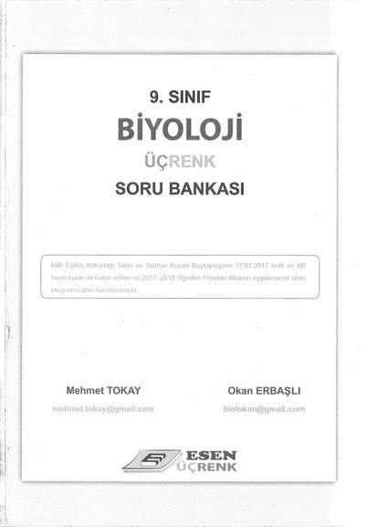 BİYOLOJİ ÜÇRENK SORU BANKASI