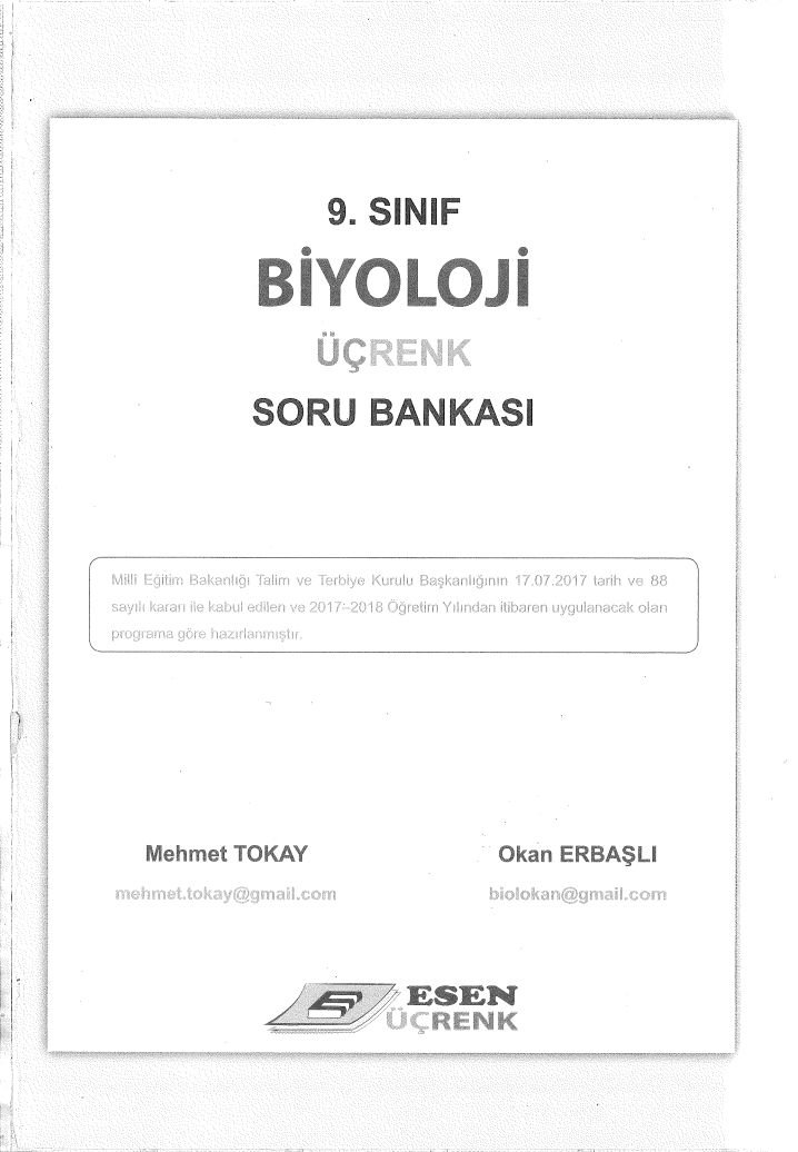 BİYOLOJİ ÜÇRENK SORU BANKASI