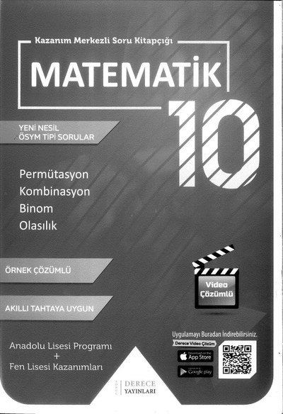 MATEMATİK PERMÜTASYON KOMBİNASYON BİNOM OLASILIK Fotokopi.SHOP - Öğrencilerin Marketi!