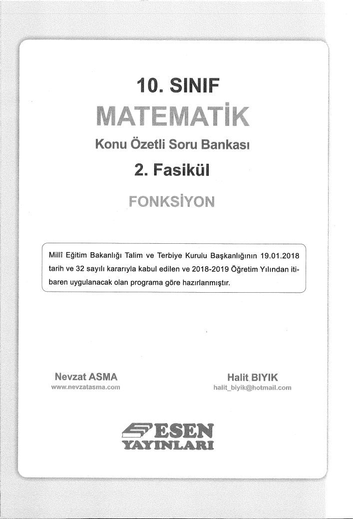 MATEMATİK KONU ÖZETLİ SORU BANKASI 2. FASİKÜL FONKSİYON