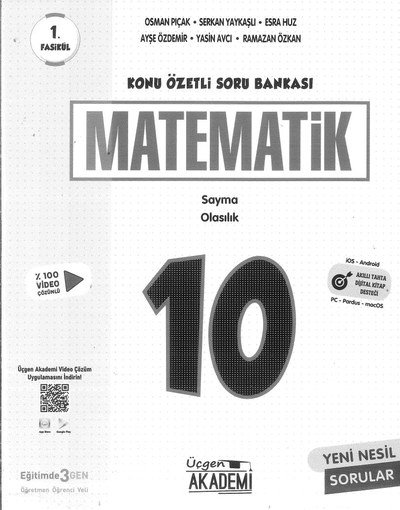 KONU ÖZETLİ MATEMATİK SAYMA OLASILIK Fotokopi.SHOP - Öğrencilerin Marketi!