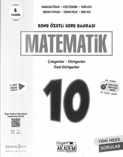 KONU ÖZETLİ SORU BANKASI MATEMATİK ÇOKGENLER DÖRTGENLER ÖZEL DÖRTGENLER