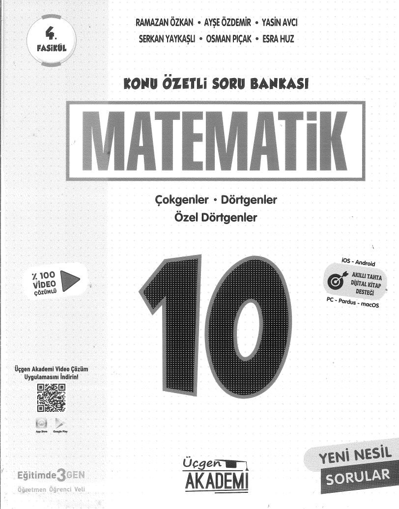 KONU ÖZETLİ SORU BANKASI MATEMATİK ÇOKGENLER DÖRTGENLER ÖZEL DÖRTGENLER